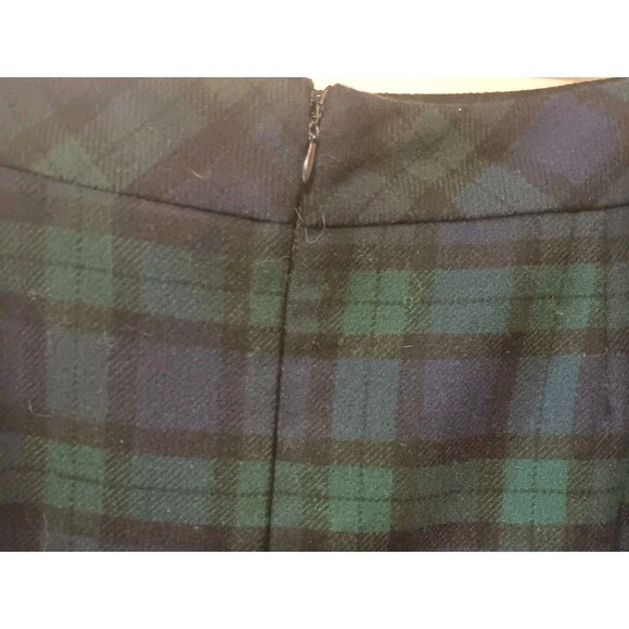 Vtg Chadwicks of Boston 14P Tartan Plaid Wool Blend Pencil Skirt Navy Green Midi - Picture 9 of 11